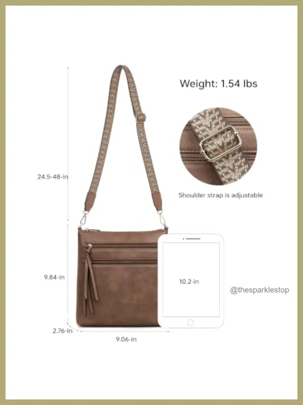 Vegan PU Leather Crossbody Purse with Adjustable Strap